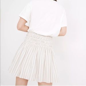 Madewell Smocked Pull-On Mini Skirt in Stripe